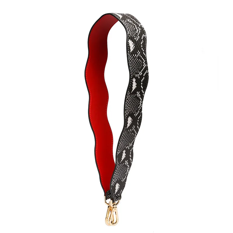

Colorful Women Bag Strap Leather Shoulder Strap Belt For Bag Snake Pattern Handbag Straps Accessories Wide Purse Handle Parts