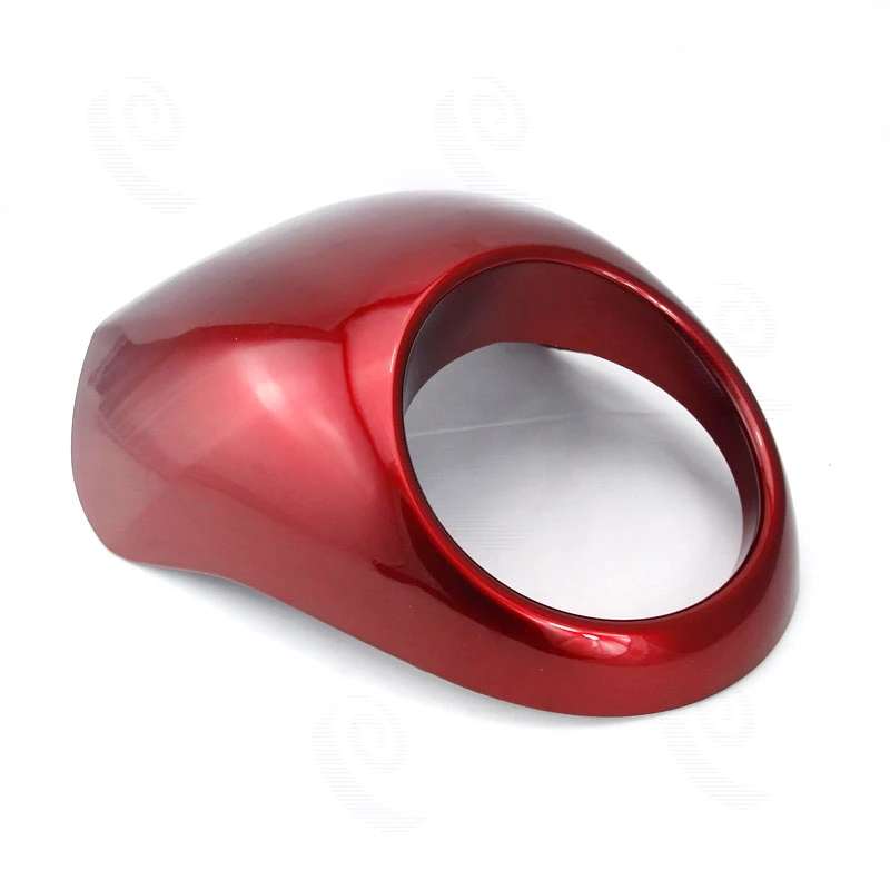 

Red 5-3/4" Motor Vehicle Headlight Fairing Bezel Mask Front Visor Cowl Cover For Harley Cafe Racer Sportster Dyna XL 883 #3757