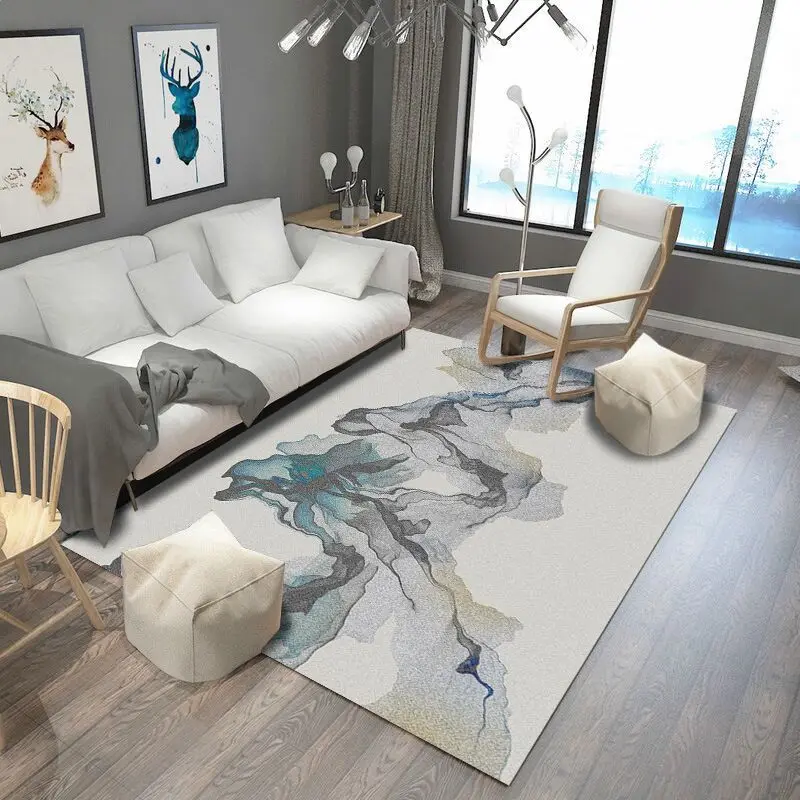 

Abstract Modern Art Carpet For Living Room Nordic Style Large Bedroom Tea Table Rugs and Carpets Rectangular Antis-kid Floor Mat