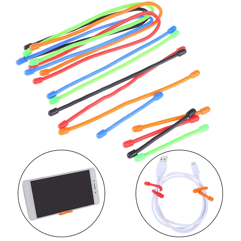 

5Pcs 3''6''12" Reusable Magic Rubber Twist Ties Cable Wire Gear Tie Organizer Cable Winder Colourful Random Color Hot sale