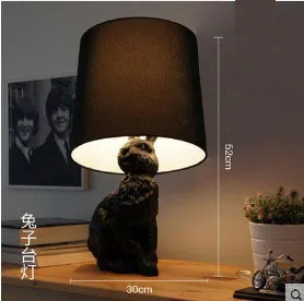 Dogs Anmails Table Lamp Black with Lampshades Art Decor Resin Table Lamp for Bedroom Living Room Children Room Kids Bedside Lamp - Цвет абажура: 8