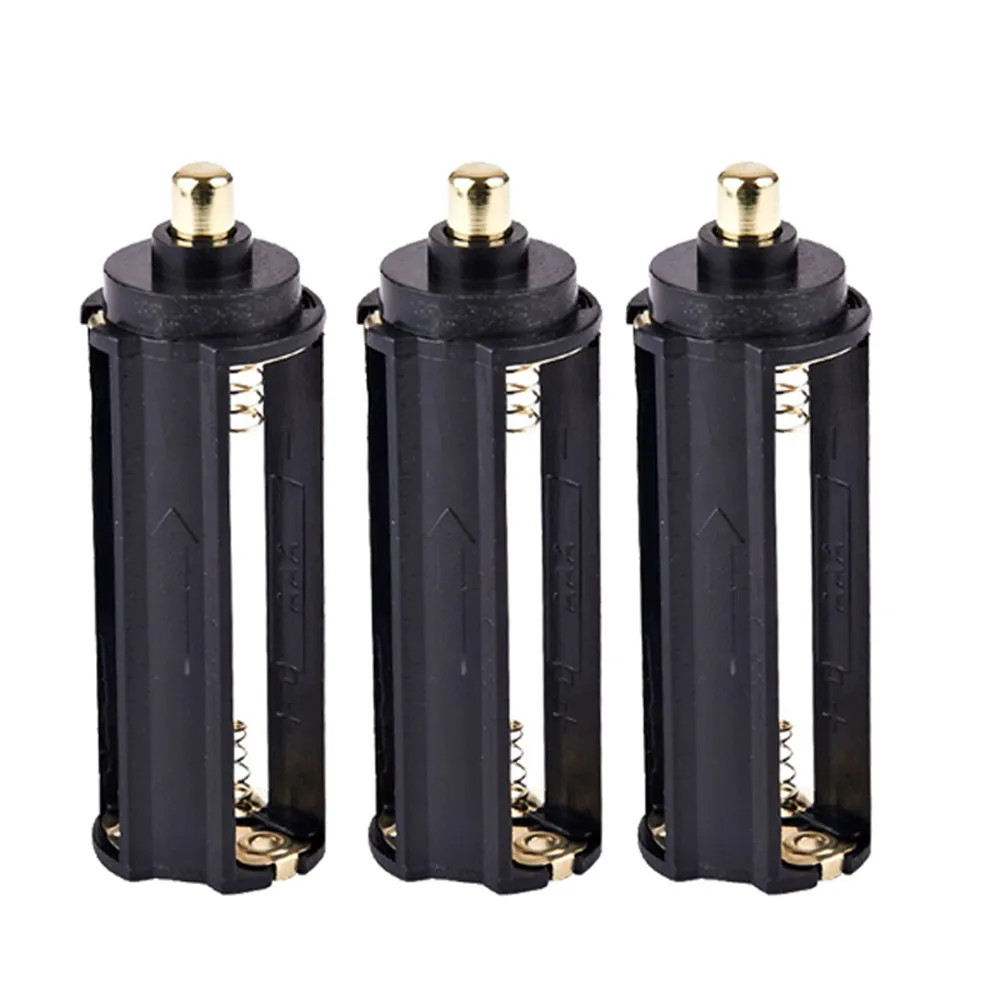 High Quality 3Pcs x 3 standard AAA Battery Holder Spring Case Box For Flashlight Torch durable