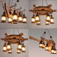 Modern Nordic Loft Creative Solid Wood Chandelier Retro Art Restaurant Cafe Bar Industrial Hanging Lamps Indoor Decor Luminaire Modern Nordic Loft Creative Solid Wood Chandelier Retro Art Restaurant Cafe Bar Industrial Hanging Lamps Indoor Decor Luminaire