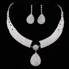 Новинка, Модный свадебный ювелирный набор с австрийскими кристаллами, ожерелье, серьги, набор для невесты, подружки невесты X1670