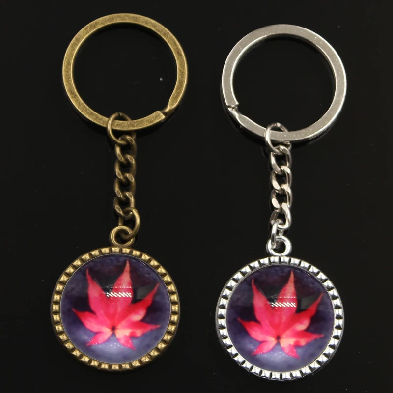 

New Fashion Quote Canada maple leaf Glass Cabochon Keychain Silver Keyring Key Chain Creative Gift Key Holder Jewelry