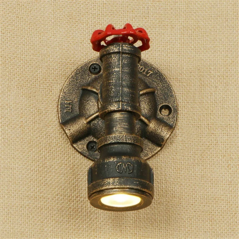 American Iron Water Pipe Lamp LED Valve Deco Wall Sconce Antique Loft Style Industrial Vintage Wall Light Fixtures Lampara American Iron Water Pipe Lamp LED Valve Deco Wall Sconce Antique Loft Style Industrial Vintage Wall Light Fixtures Lampara