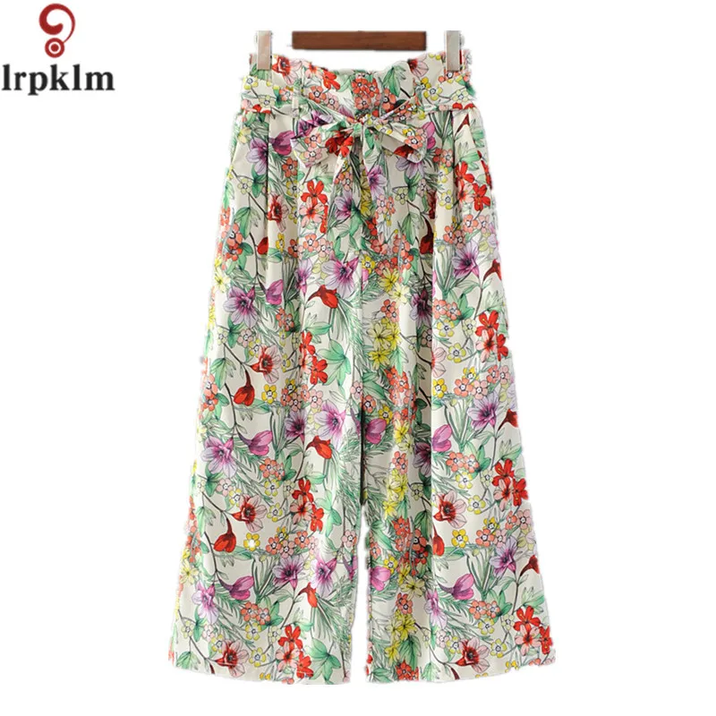 2017 Summer Autumn Women Print Flower Pattern Wide Leg Loose Dress