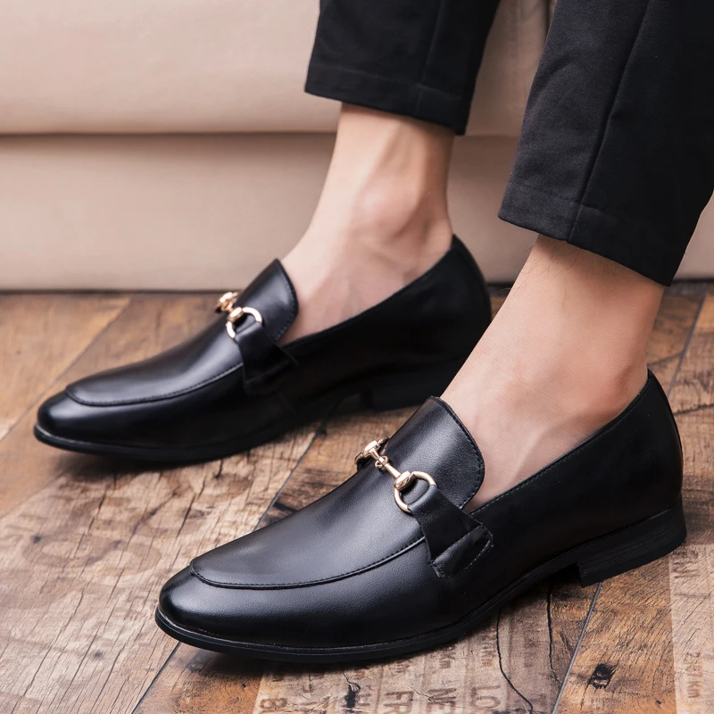 

2018 Fashion Man Formal Shoes High Quality Breathable PU Leather Men Business Dress Loafers Oxford Wedding Shoes