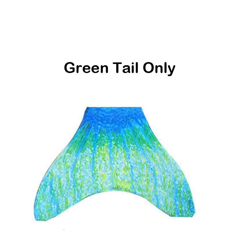 Взрослый плавающий хвост русалки для плавания Zeemeerminstaart хвост русалки Косплей Костюм «хвост русалки» для детей, девочки русалки - Цвет: green tail only