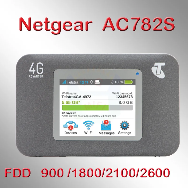 Unlocked Netgear Aircard 782S (AC782S) 4G LTE Mobile Hotspot CAT4 Wifi Router 4G LTE band 1/3/7