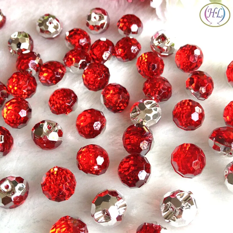

HL 40pcs Red Color Round Acrylic Buttons Apparel Sewing Supplies Garment Accessories DIY Crafts A734
