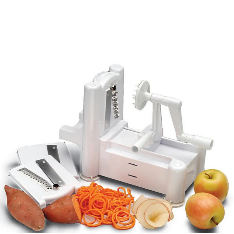 1/Set Essential Tri-Blade Vegetable Slicer Spiralizer Cutter Mandoline Chopper Cooking tools Kitchen Gadget Free Shipping