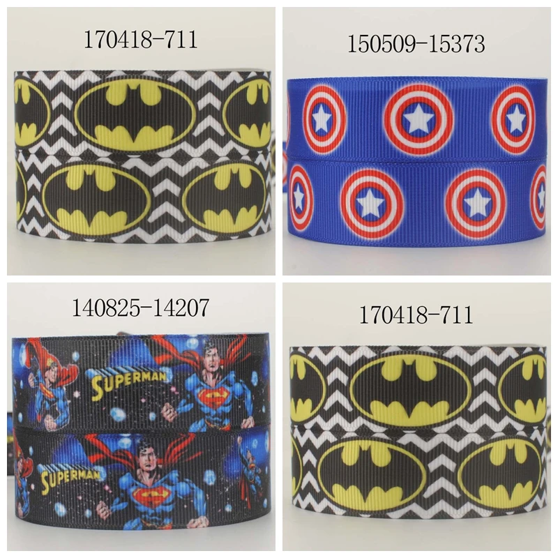 

10yards -different sizes -avenger pattern batman ribbon printed Grosgrain ribbon