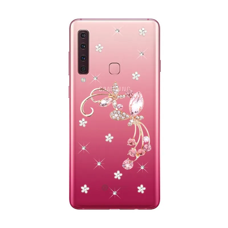 Для Samsung Galaxy A9 2018 A7 чехол бампер горный хрусталь прозрачный силиконовый для
