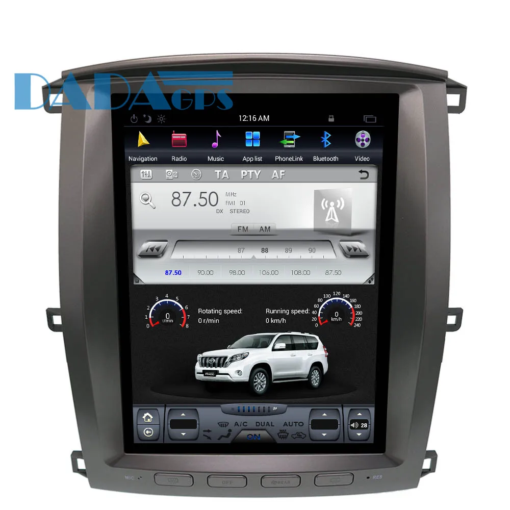 12,1 ''Tesla Android Автомобильный gps навигатор для TOYOTA LAND CRUISER LC100 2003-2007 DVD Мультимедиа Радио магнитофон авто стерео