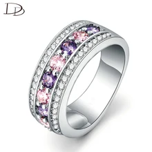 DODO Vintage Rings For Women Purple & Pink Rhinestone Anies Wedding Jewelry Ladies Engagement Ring Fashion Bague Dd135