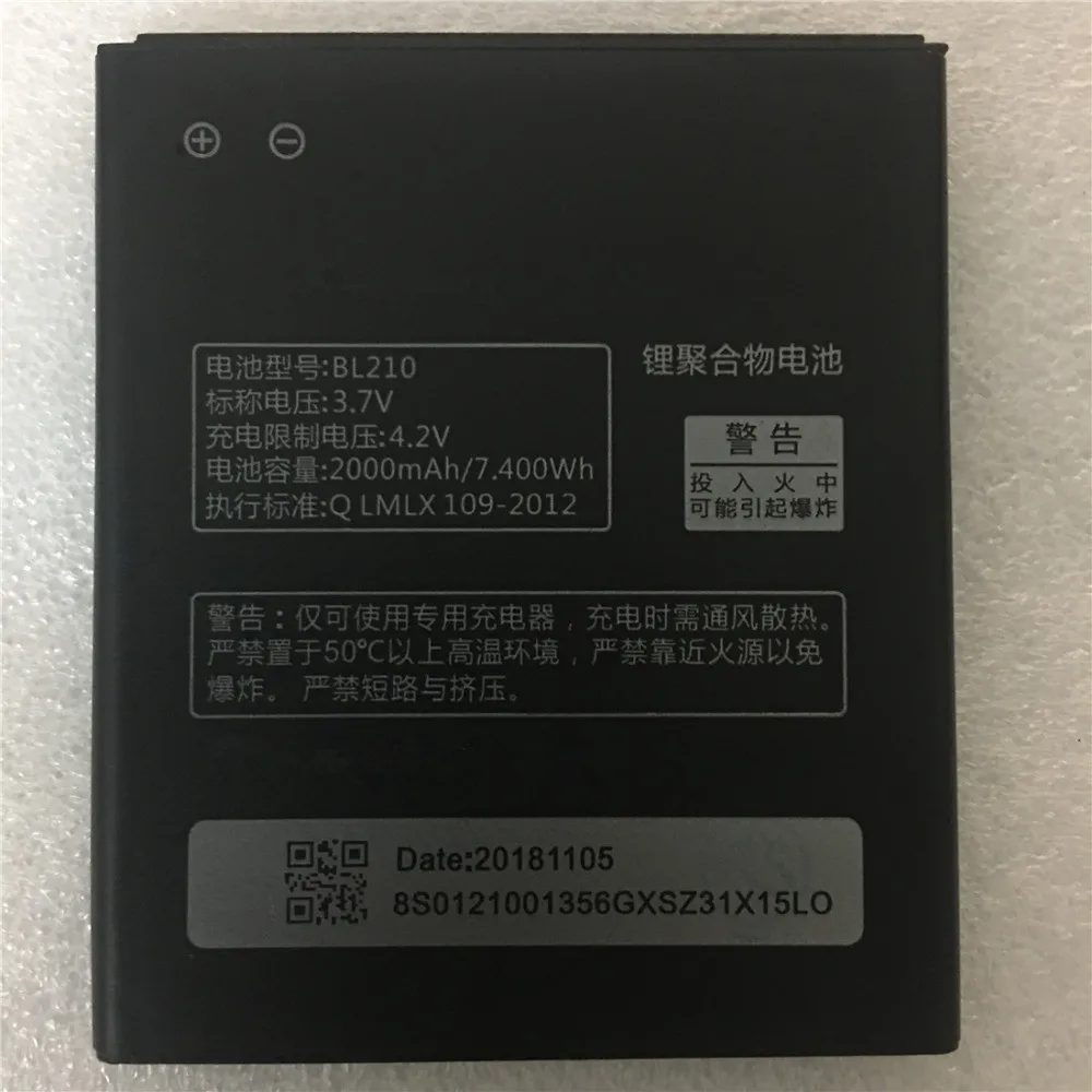 

2000mAh BL210 Li-ion Phone Battery for Lenovo A536 A606 A656 A658T A750E A766 A770E A828T S650 S820 S820