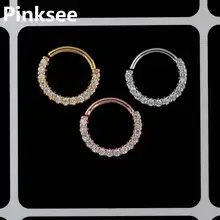 Кольцо для носа с кристаллами, винтажные стразы, нержавеющая сталь, кольцо для носа для женщин, Femme, фальшивая перегородка, пирсинг, ювелирное изделие