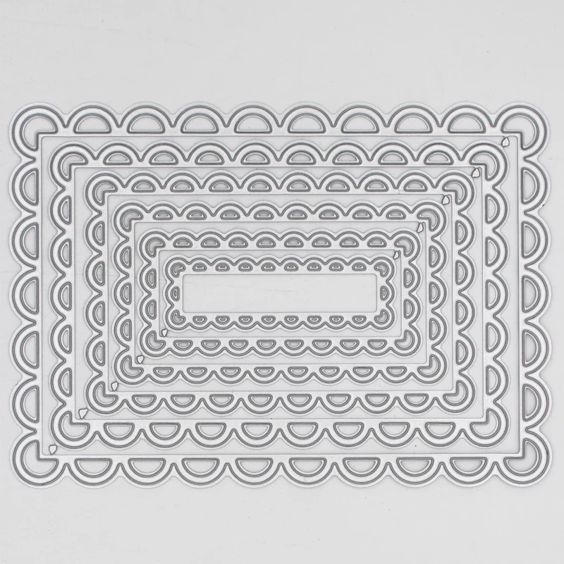 

13.6*9.8cm Semicircular edge Rectangle Metal Cutting Dies for card DIY Scrapbooking stencil Paper Craft embossing Album Dies