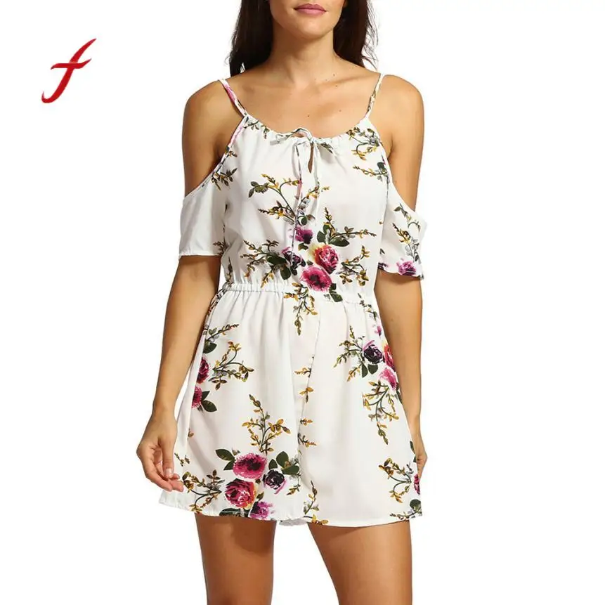 2018 Womens Summer Off The Shoulder Playsuit For Holiday Ladies ...