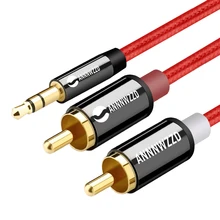 RCA 3.5mm jack Cable 2 RCA Male to 3.5 mm Male Audio Cable 1M 2M 3M Aux Cable for Edifer Home Theater DVD Headphone PC