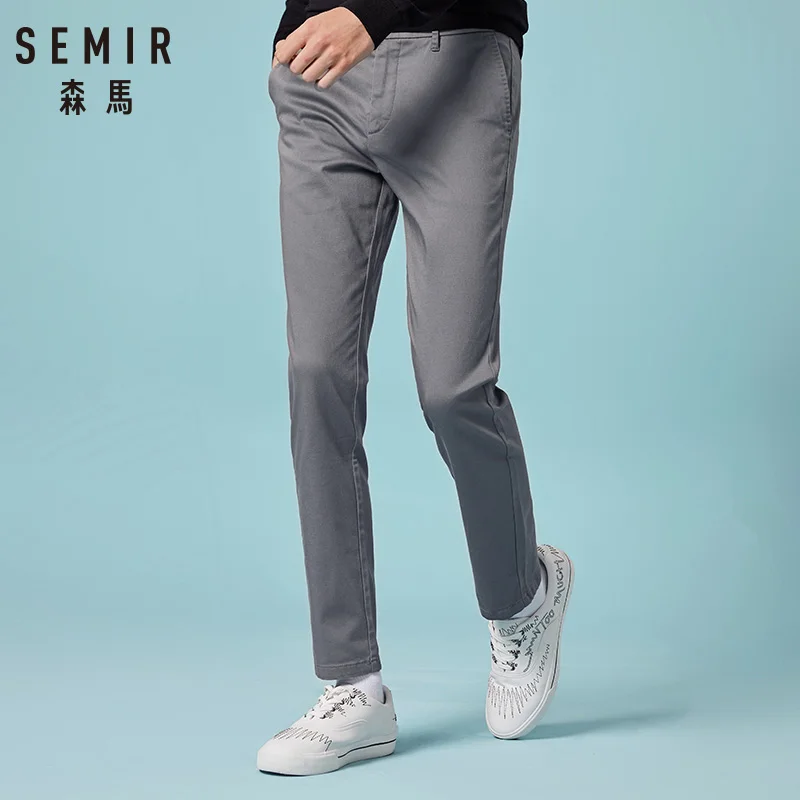 SEMIR зимние плотные мужские льняные брюки мужские повседневные весенние летние тонкие брюки мужские брюки размер молния доступ