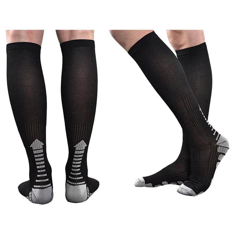

2 Pairs Men Women Graduated Compression Socks Athletic Performance Long Stockings For Fast Recovery Running Fitness Bicycling