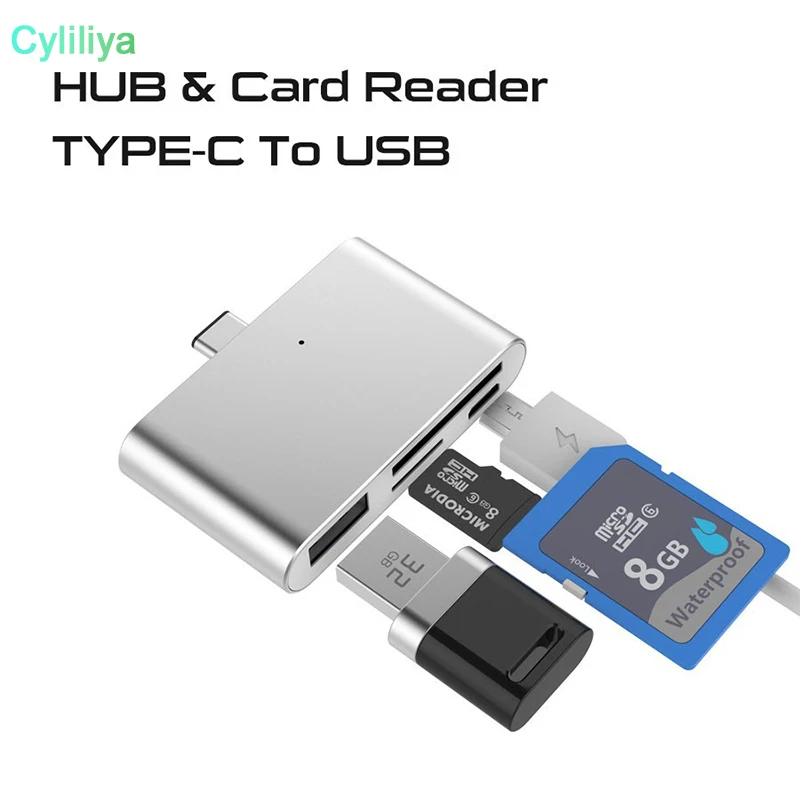 50pcs USB Type C Memory card Reader Adapter adapte USB Micro USB TF SD ...