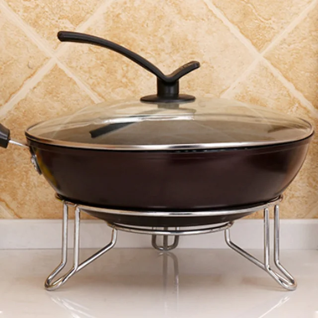 Kitchen Stainless Steel Wok Rack Insulated Pot Mats Cookware Wok Shelf