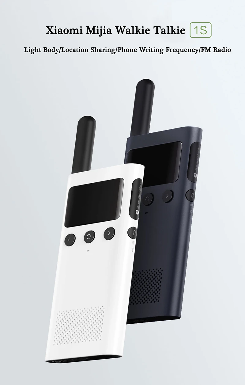Xiaomi Mijia Smart Walkie Talkie 1S с fm-радио смартфон приложение расположение поделиться быстро команда Talk ультра тонкий переговорный для путешествий