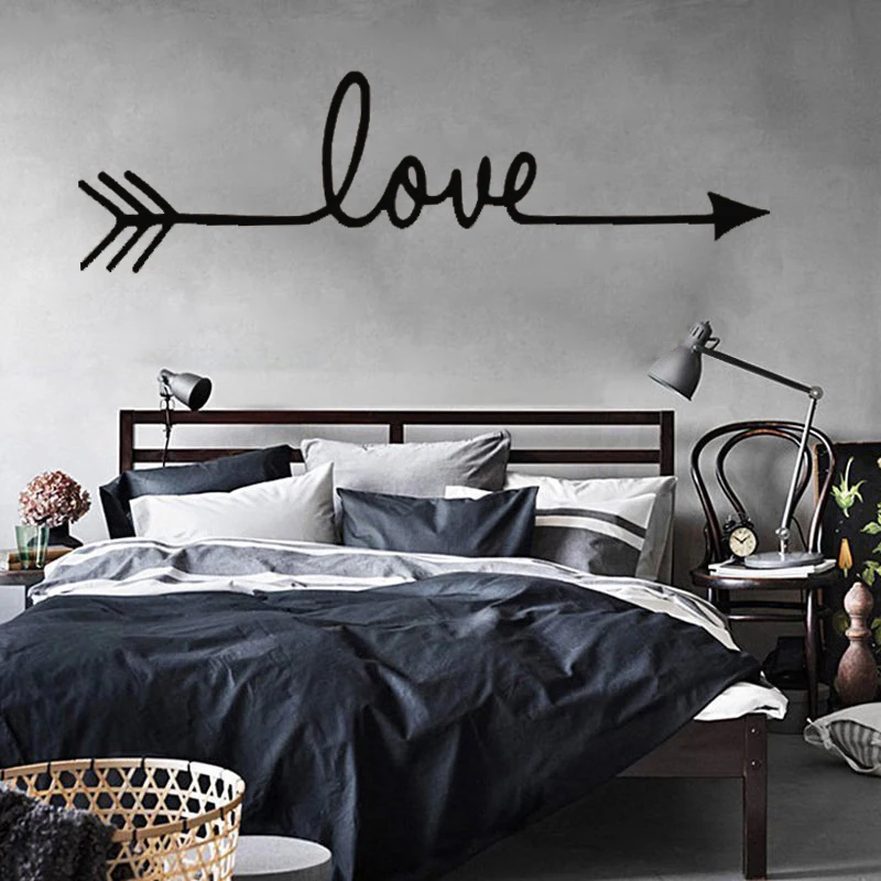 Us 5 94 15 Off D233 Love Arrow Bedroom Decor Wall Art Decal Words Lettering Sticker Home Decoration Accessories Wall Sticker For Home Decor In Wall