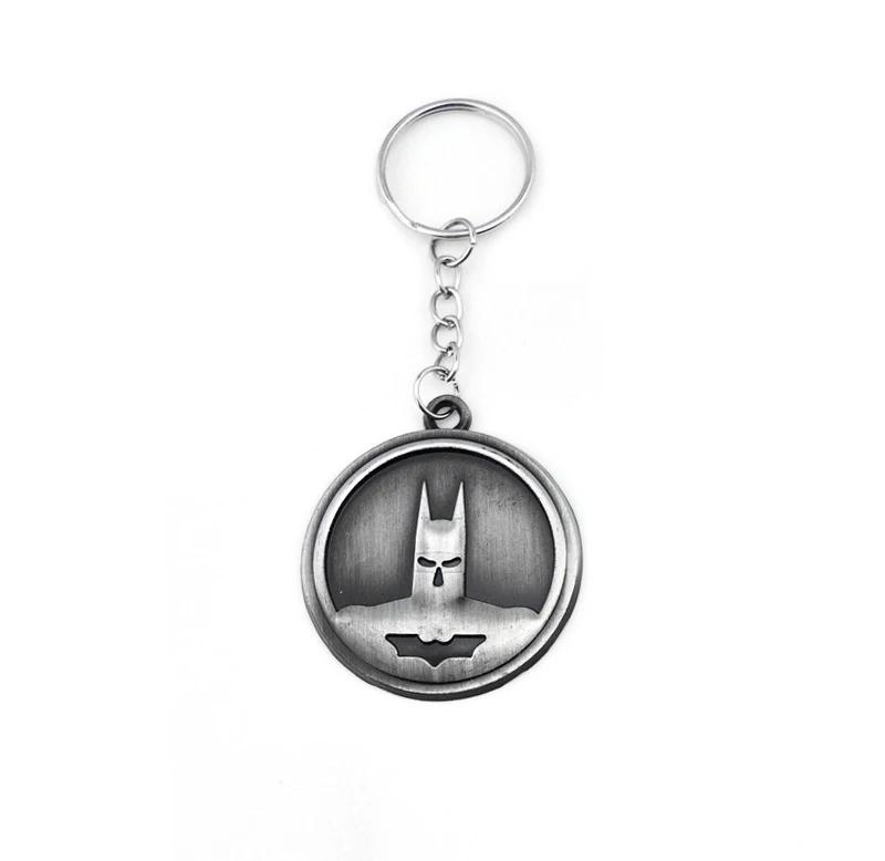 

Pop Creative Custom Batman Keychain Men Super Hero Anime Key Chain Metal Car Game Key Ring Banner Holder Round Gift Souveni