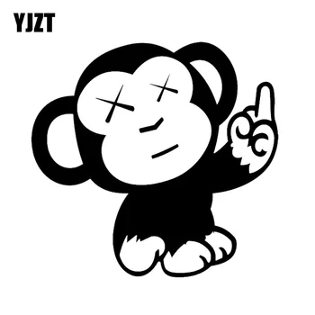 

YJZT 15CM*14.3CM Funny Monkey Vinyl Car Bumper Sticker C2-3010