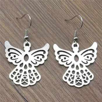 

Vintage Women Fashion Drop Earrings Simple 28x27mm Angel Charming Dangle Earrings