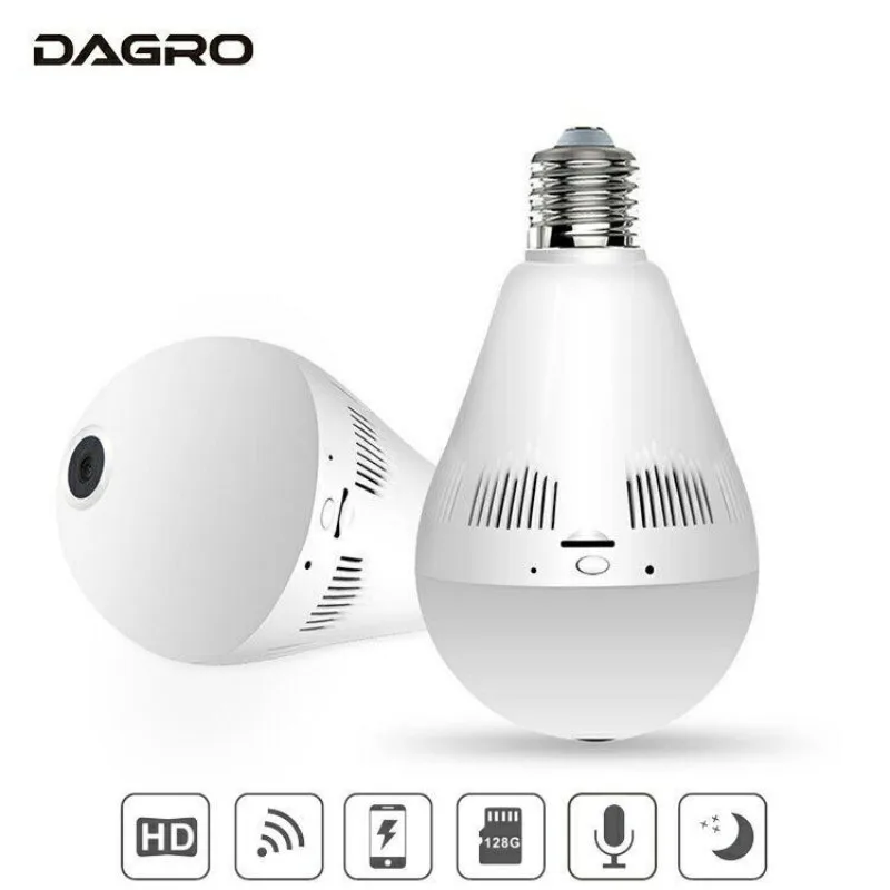 

DAGRO 360 degree network panorama VR monitor bulb camera wifi smart home remote intercom camera