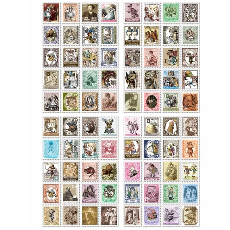 Adesivo de Papel Folhas por Conjunto Pacotes Lote Novo Faça Você Mesmo Vintage Alice Selo 4 Nota Etiqueta Decoração Estudantes Diário Adesivo 30 - 6 China stickers stickers Suppliers