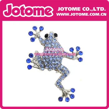 

100pcs/Natural Light BlueFrog Toad Pin Brooch Blue Rhinestones Animal Jewelry