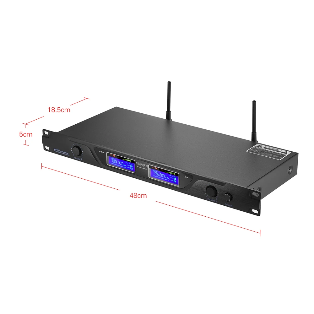 Профессиональный UHF беспроводной караоке микрофон, микрофон системы двухканальный ЖК-дисплей приемник 2 ручной микрофон 6,35 мм аудио кабель