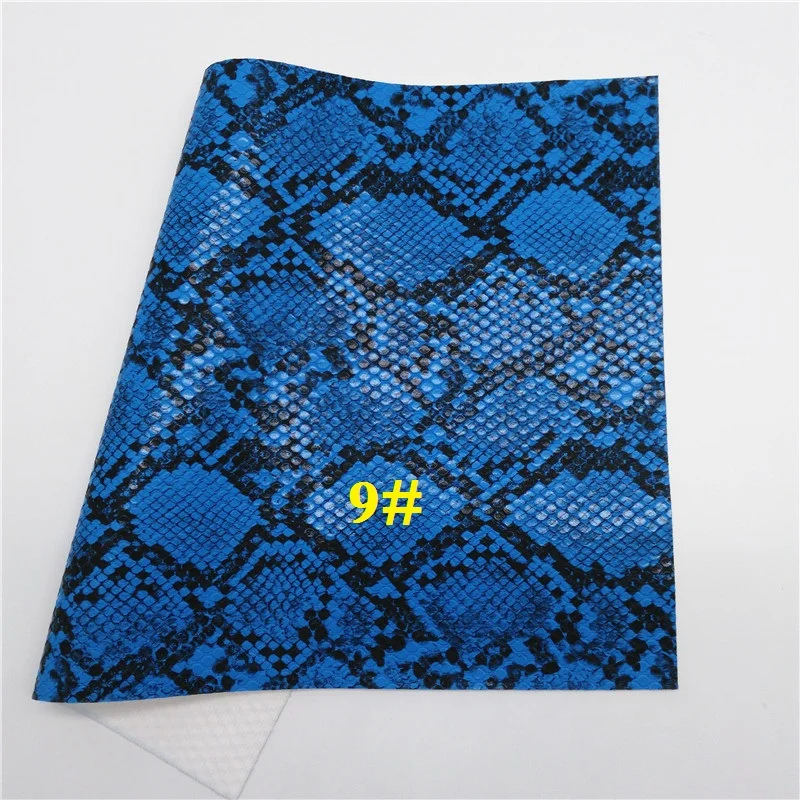 Glitterwishcome 21X29CM A4 Size Vinyl For Bows Snake Python Synthetic Leather Fabirc Faux Leather Sheets for Bows, GM428A - Цвет: 9