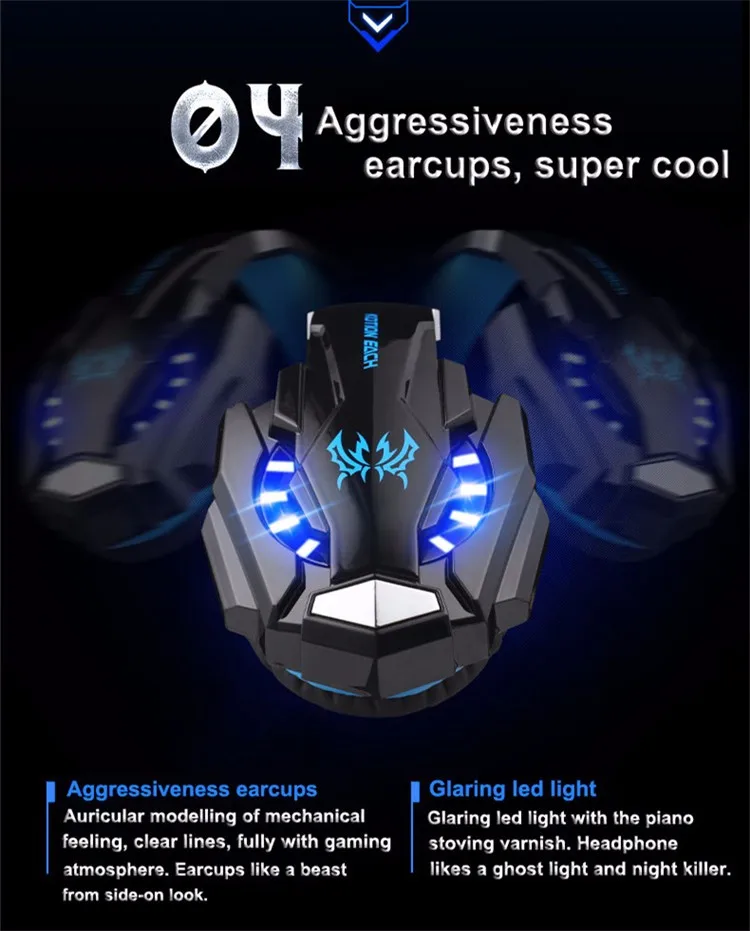 SOKELYG9000 USB Gaming Headphones With Microphone 7.1 Surround Sound Game Headset LED Light For Laptop Tablet PS4 PC (6)