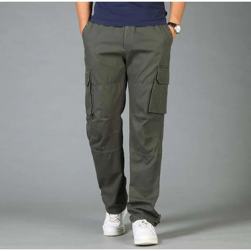 

Autumn Winter Plus Size Men's Pants Loose Casual Baggy Pants XXXXL Pocket Pants Elastic Waist Man wear Bottom