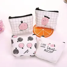 Korean Creative Coin Purse Colorful Cartoon Pattern Canvas Large Capacity Card Bag Sanitary Napkin Cotton Bag banjini bathroom bagping bagping court bag patch card cotton