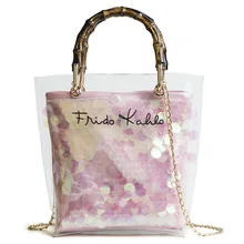 Новые прозрачные сумки женские сумки Топ-цепочка ручки Соломенная Сумка Женская дорожная Летняя Пляжная сумка через плечо Праздничная сумка