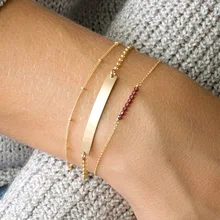 Dainty Thin Gold Bracelet And Get Free Shipping On Aliexpress 2018 Dainty Beaded Bracelet Casual Minimal Bead Bar Thin Gold Multilayer Chain For