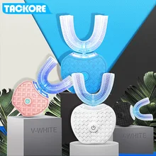 V-white 360 интеллектуальная автоматическая звуковая зубная щетка u-типа USB перезаряжаемая зубная щетка с силиконовой головкой зубная паста
