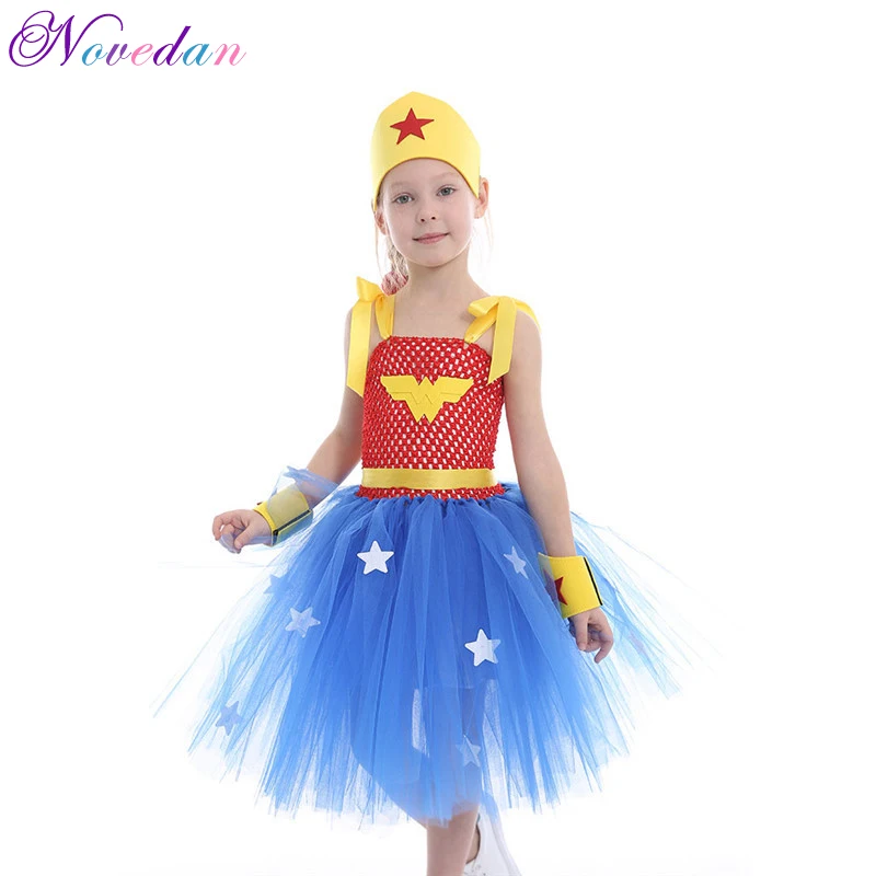 

Wonder Woman Costume Girl Superman Halloween Fancy Dress Children Party Cosplay Costumes Superhero Costumes For Girls Kids