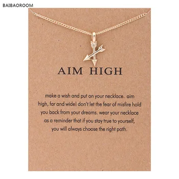 Fashion Aim High Gold Plated Crossing Arrows Reminder Necklace For Women Jewelry
