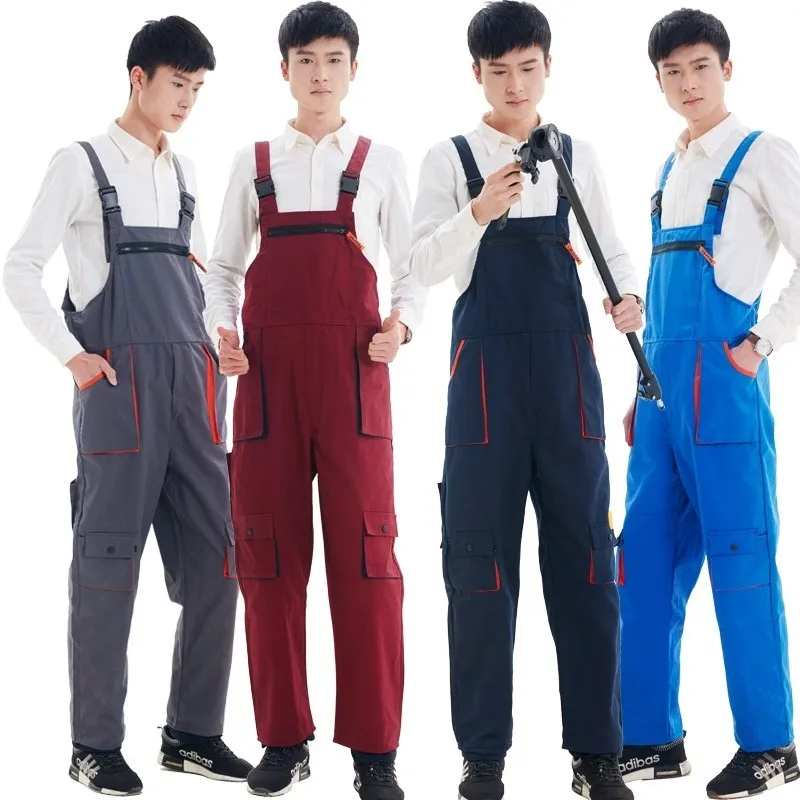 Men WomenWorking Uniforms Sleeveless Coveralls  Bib Overalls Work Clothing Protective Coverall Repairman Strap Jumpsuits