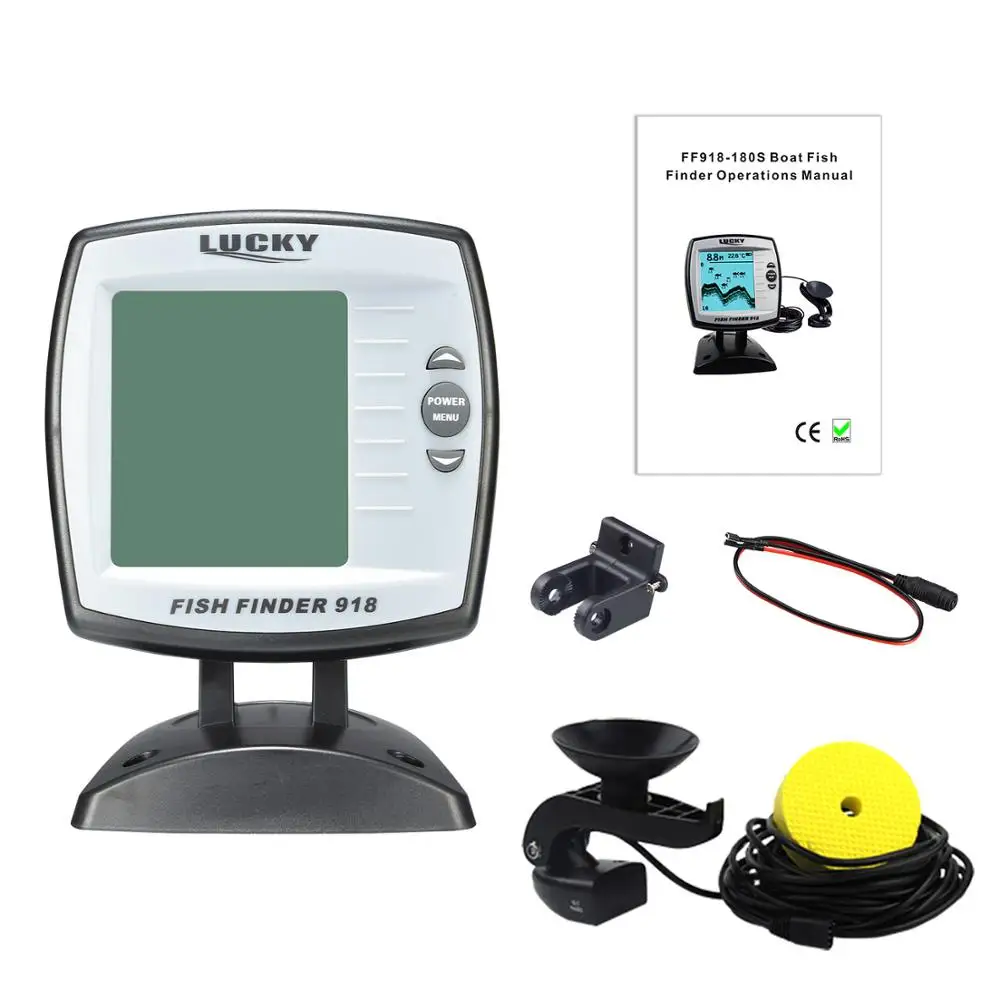 LUCKY FF918 180S Wired Fishing finder 540ft 180m Depth Sounder Fish Detector Monitor echo sounder for