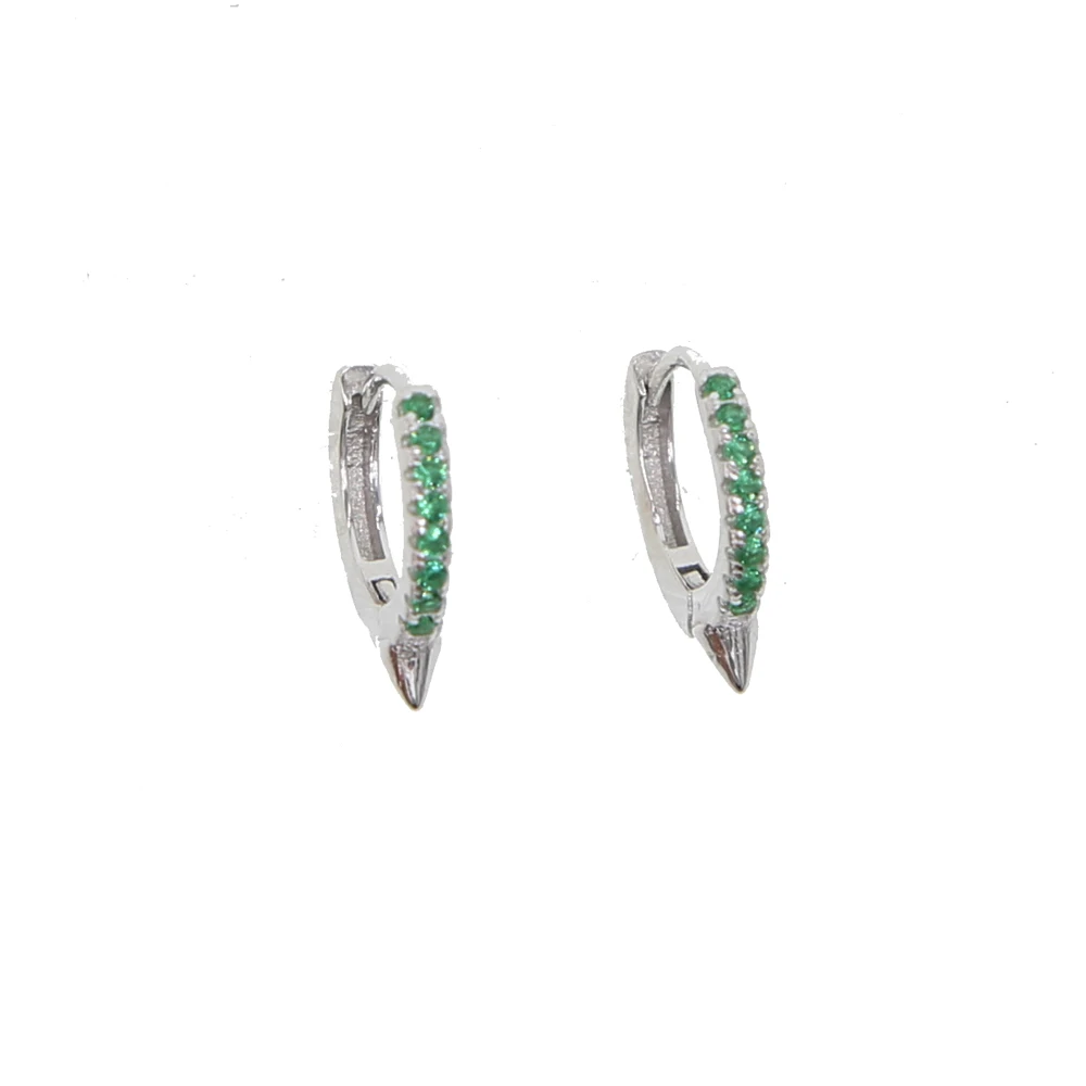 

2018 New cute sparking mini circle earring micro pave colorful cz open 10mm hoop girl women 925 sterling silver jewelry earrings